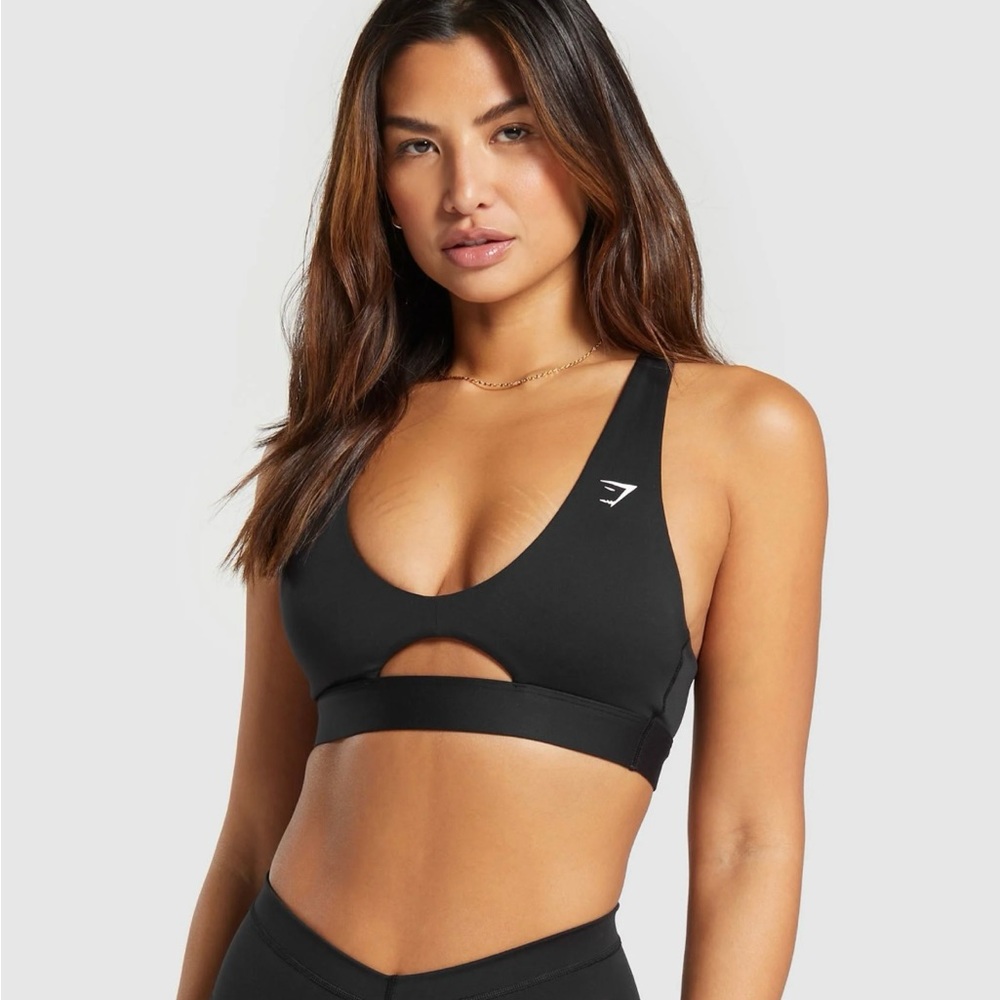 Gymshark Black peek a boo Sports Bra sz XS